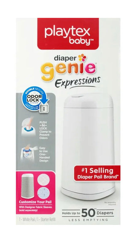 Playtex Diaper Genie Expressions White Diaper Pail
